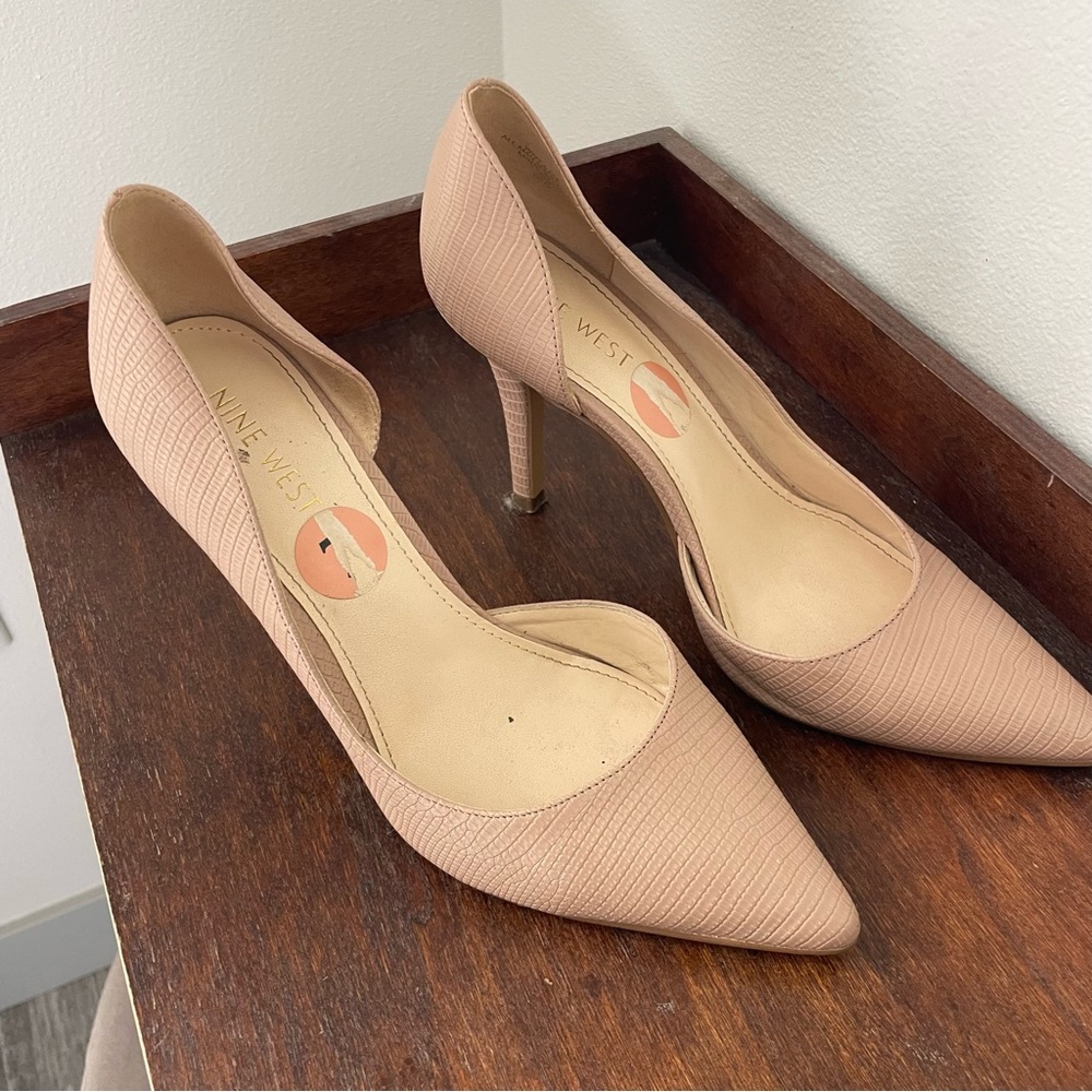 Nine West Women's Nude Textured Heels